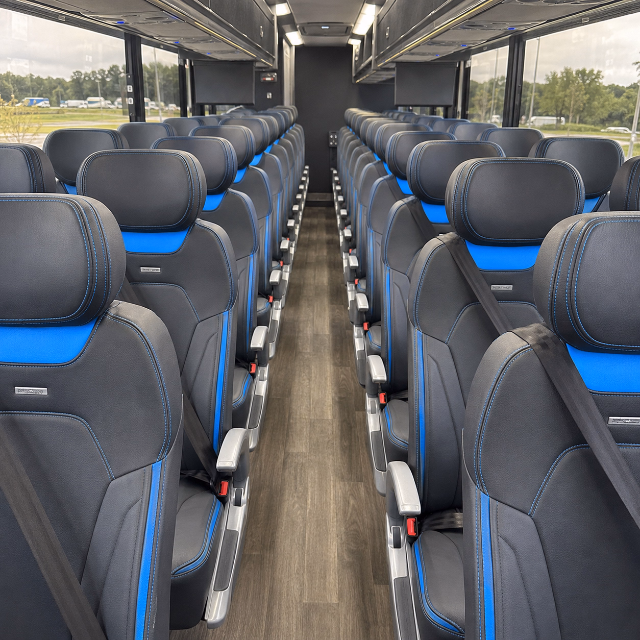 new york city charter bus services interior